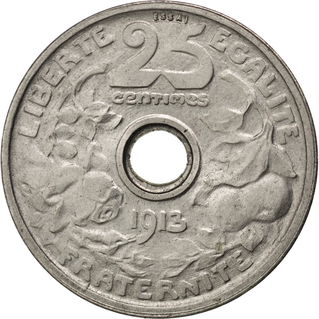 Coin, France, 25 Centimes, 1913, MS(60-62), Nickel, Gadoury:377b