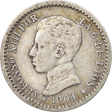 Coin, Spain, Alfonso XIII, 50 Centimos, 1904, EF(40-45), Silver, KM:723