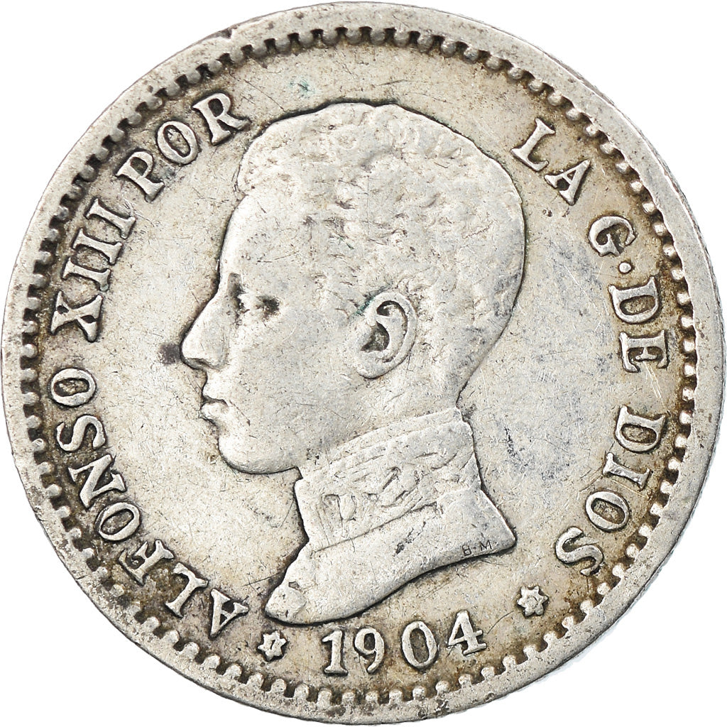 Coin, Spain, Alfonso XIII, 50 Centimos, 1904, EF(40-45), Silver, KM:723
