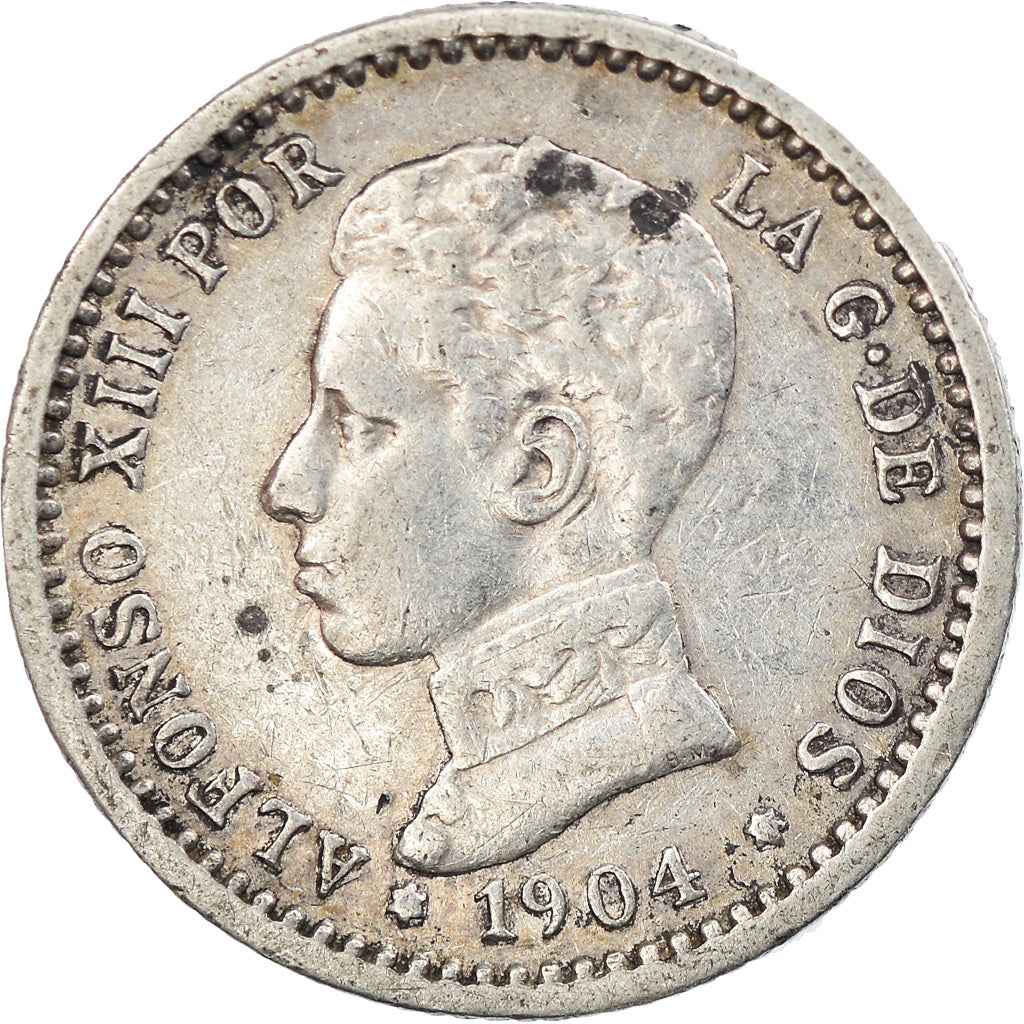 Coin, Spain, Alfonso XIII, 50 Centimos, 1904, EF(40-45), Silver, KM:723