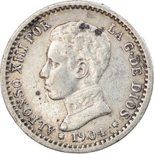 Coin, Spain, Alfonso XIII, 50 Centimos, 1904, EF(40-45), Silver, KM:723