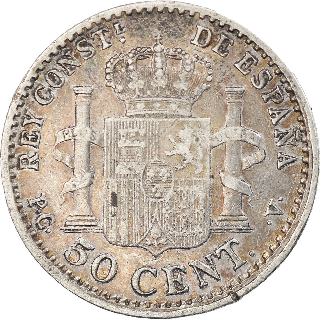 Coin, Spain, Alfonso XIII, 50 Centimos, 1904, EF(40-45), Silver, KM:723