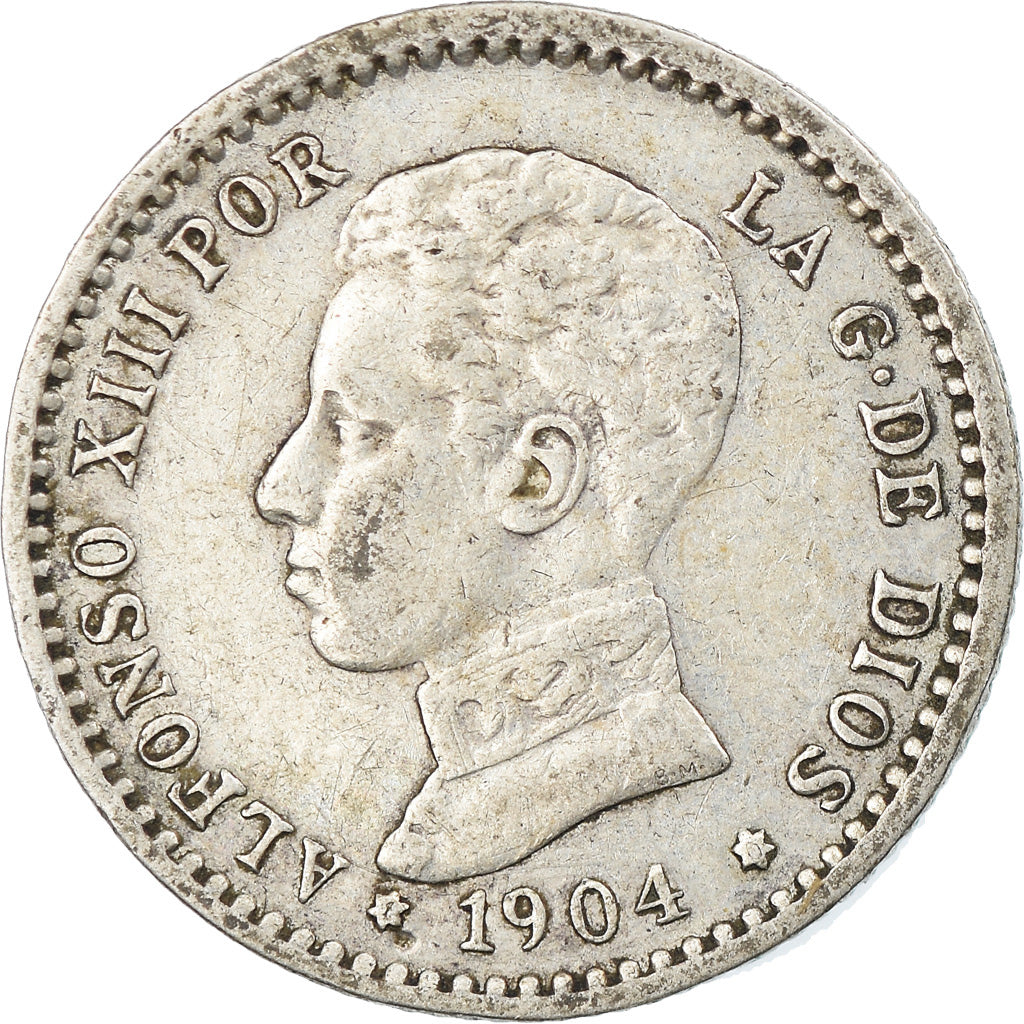 Coin, Spain, Alfonso XIII, 50 Centimos, 1904, EF(40-45), Silver, KM:723