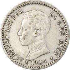 Coin, Spain, Alfonso XIII, 50 Centimos, 1904, EF(40-45), Silver, KM:723