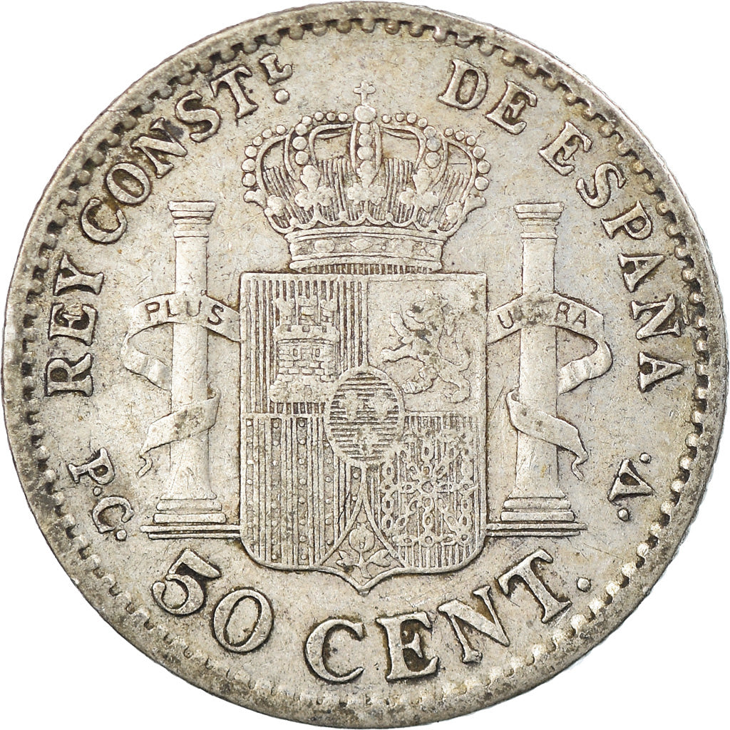 Coin, Spain, Alfonso XIII, 50 Centimos, 1904, EF(40-45), Silver, KM:723