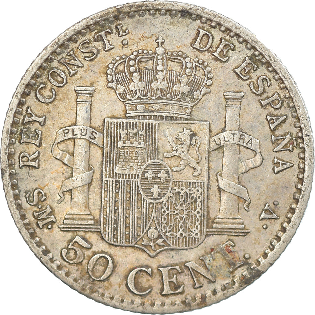 Coin, Spain, Alfonso XIII, 50 Centimos, 1904 (10), EF(40-45), Silver, KM:723