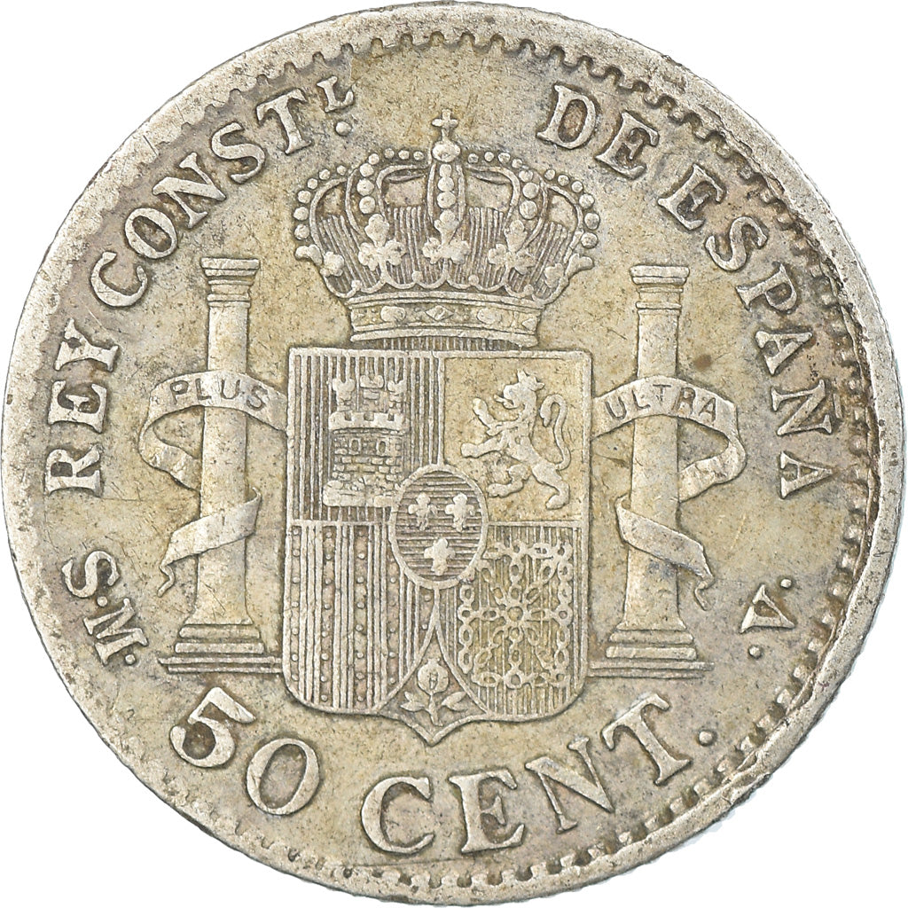 Coin, Spain, Alfonso XIII, 50 Centimos, 1904 (10), EF(40-45), Silver, KM:723