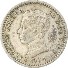 Coin, Spain, Alfonso XIII, 50 Centimos, 1904 (10), EF(40-45), Silver, KM:723