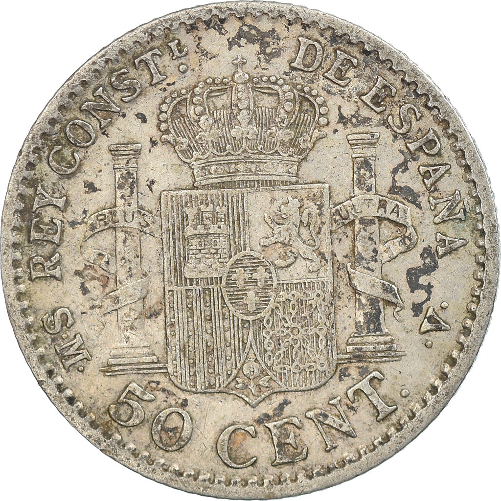 Coin, Spain, Alfonso XIII, 50 Centimos, 1904 (10), EF(40-45), Silver, KM:723