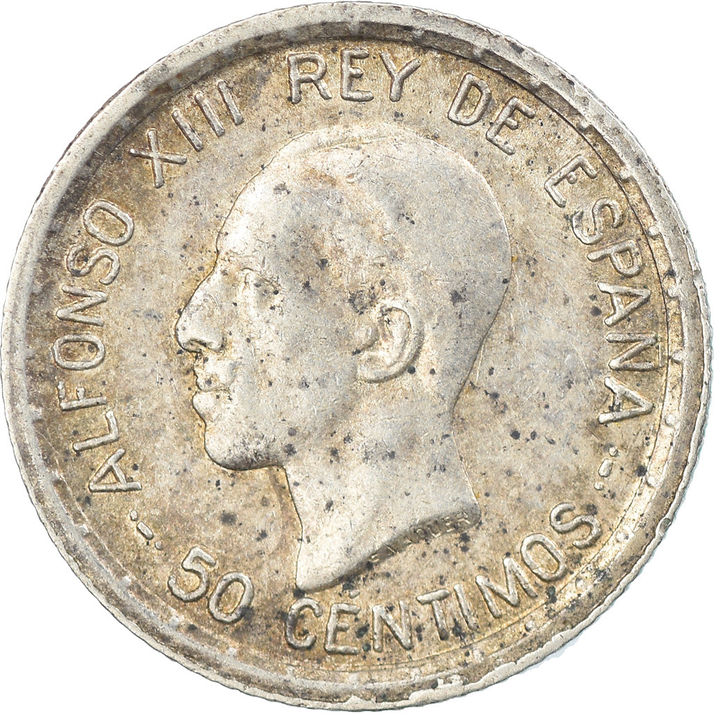 Coin, Spain, Alfonso XIII, 50 Centimos, 1926, Madrid, EF(40-45), Silver, KM:741