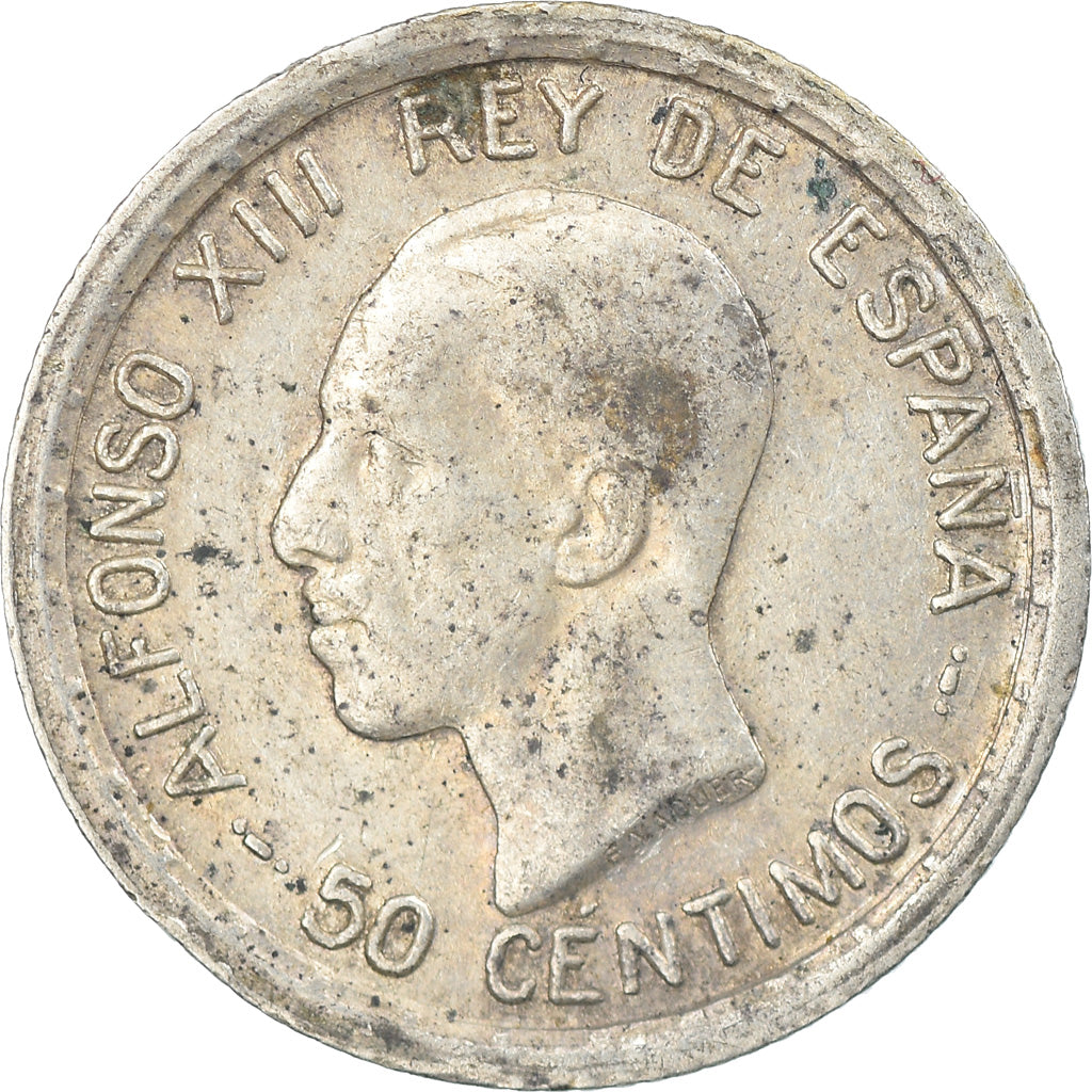 Coin, Spain, Alfonso XIII, 50 Centimos, 1926, Madrid, EF(40-45), Silver, KM:741