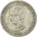 Coin, Spain, Alfonso XIII, 50 Centimos, 1892, Madrid, VF(20-25), Silver, KM:690