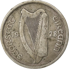 IRELAND REPUBLIC, 1/2 Crown, 1928, KM #8, VF(20-25), Silver, 32.3, 13.76