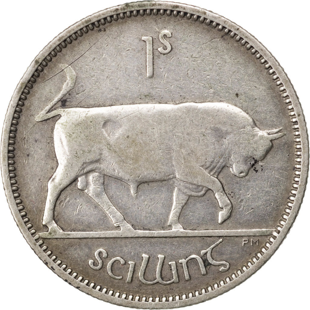 IRELAND REPUBLIC, Shilling, 1940, KM #14, EF(40-45), Silver, 23.6, 5.54