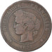 Coin, France, Cérès, 10 Centimes, 1875, Bordeaux, VF(30-35), Bronze
