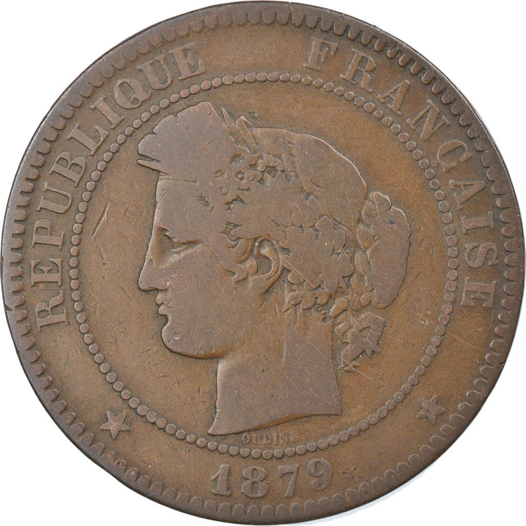 Coin, France, Cérès, 10 Centimes, 1879, Paris, VF(20-25), Bronze, KM:815.1