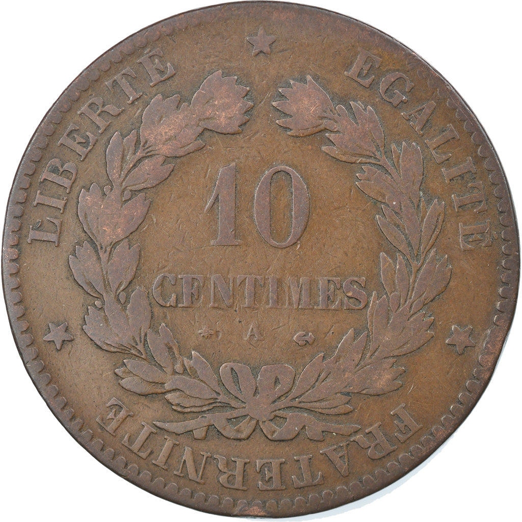 Coin, France, Cérès, 10 Centimes, 1879, Paris, VF(20-25), Bronze, KM:815.1