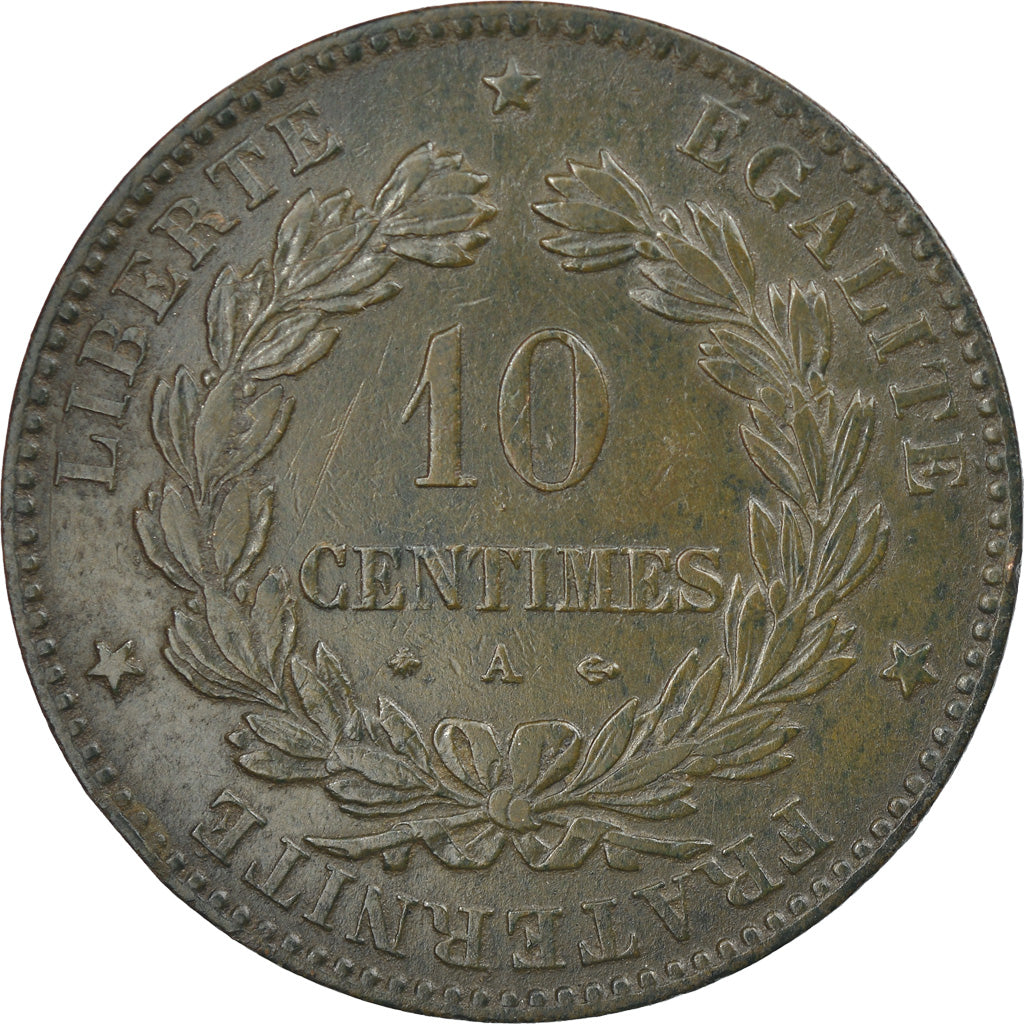 Moneda, Francia, Cérès, 10 Centimes, 1873, Paris, EBC, Bronce, KM:815.1