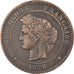 Coin, France, Cérès, 10 Centimes, 1872, Bordeaux, EF(40-45), Bronze, KM:815.2
