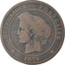Coin, France, Cérès, 10 Centimes, 1874, Bordeaux, VG(8-10), Bronze, KM:815.2