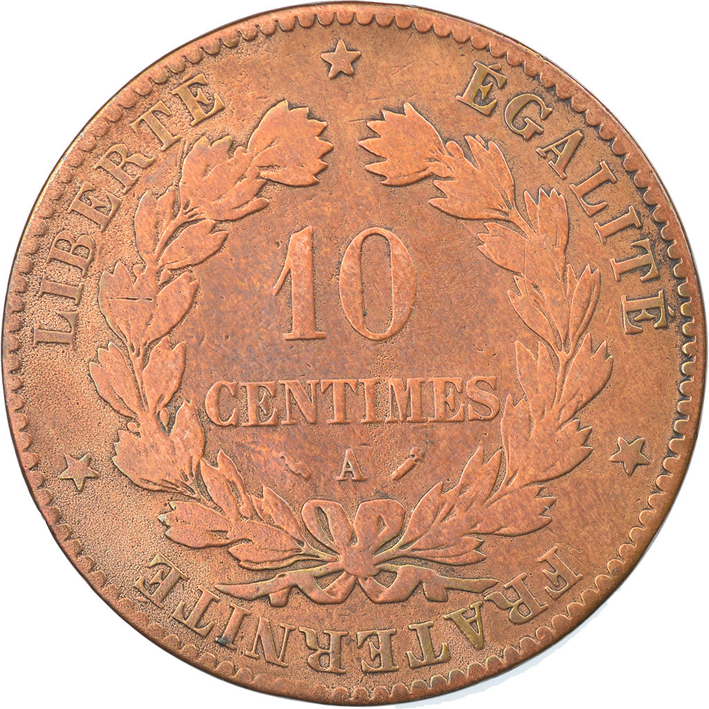 Coin, France, Cérès, 10 Centimes, 1881, Paris, VF(20-25), Bronze, KM:815.1