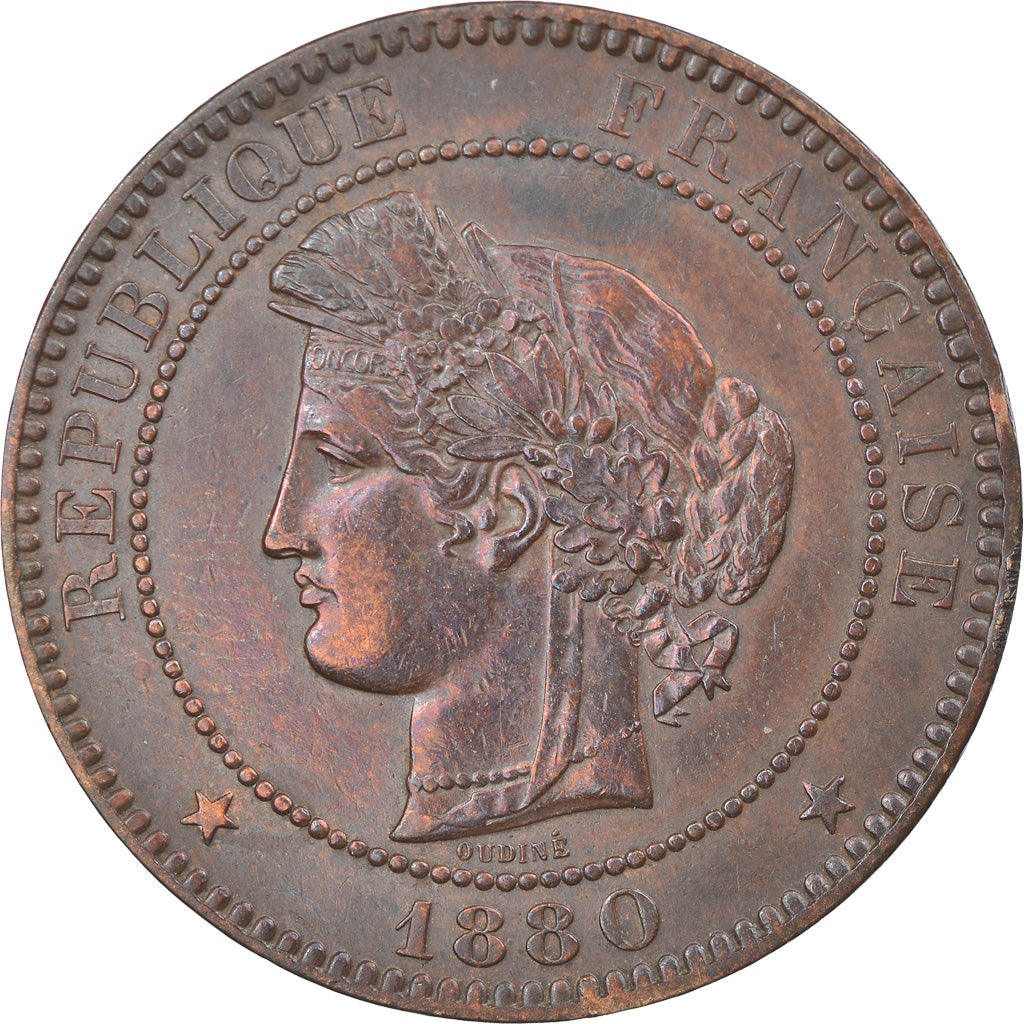 Monnaie, France, Cérès, 10 Centimes, 1880, Paris, SUP+, Bronze, KM:815.1