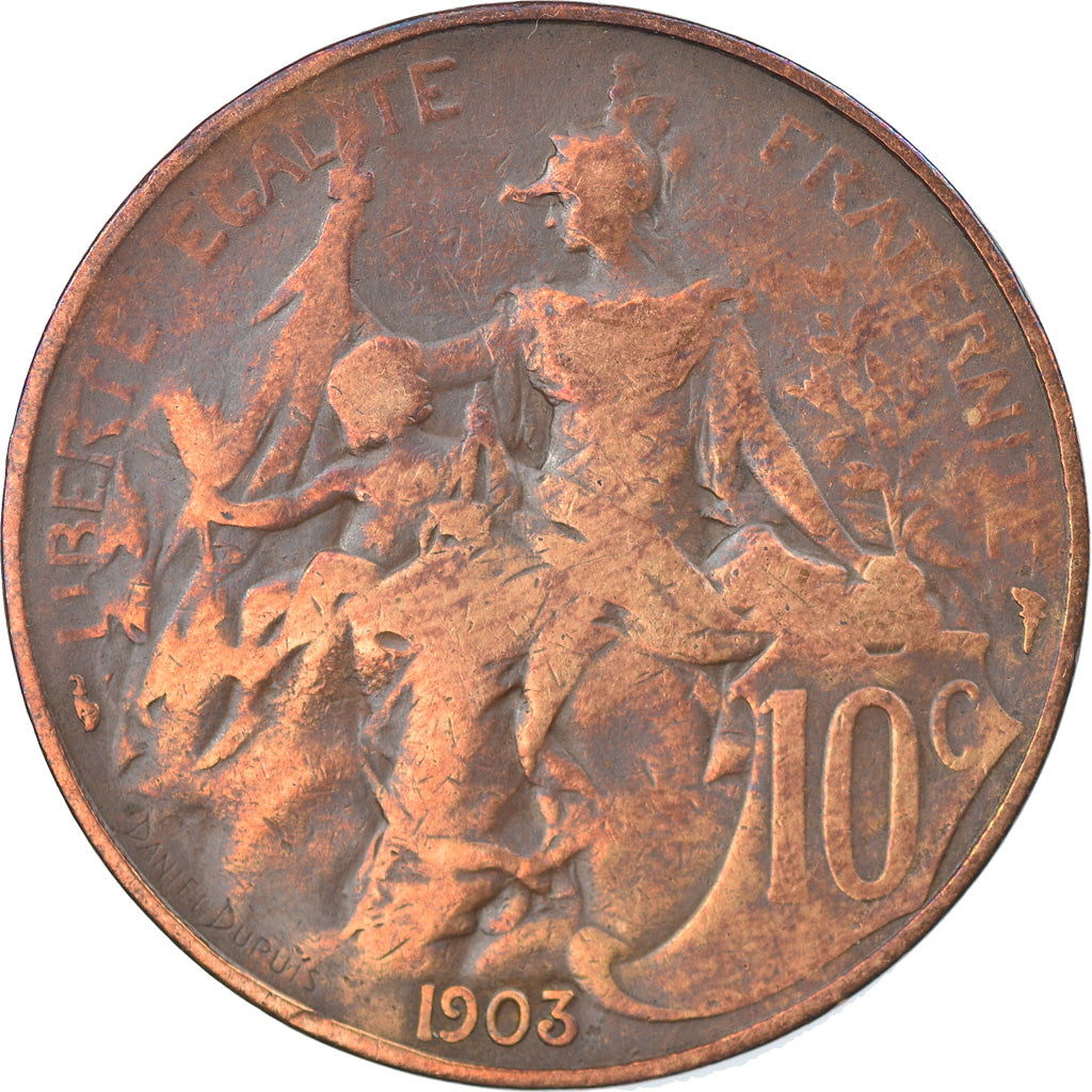 Münze, Frankreich, Dupuis, 10 Centimes, 1903, Paris, S, Bronze, KM:843