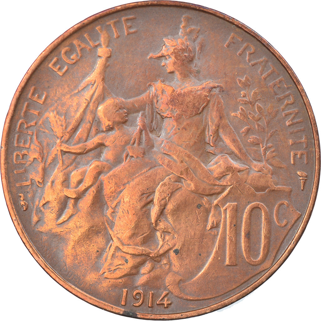 Coin, France, Dupuis, 10 Centimes, 1914, Paris, EF(40-45), Bronze, KM:843, Le