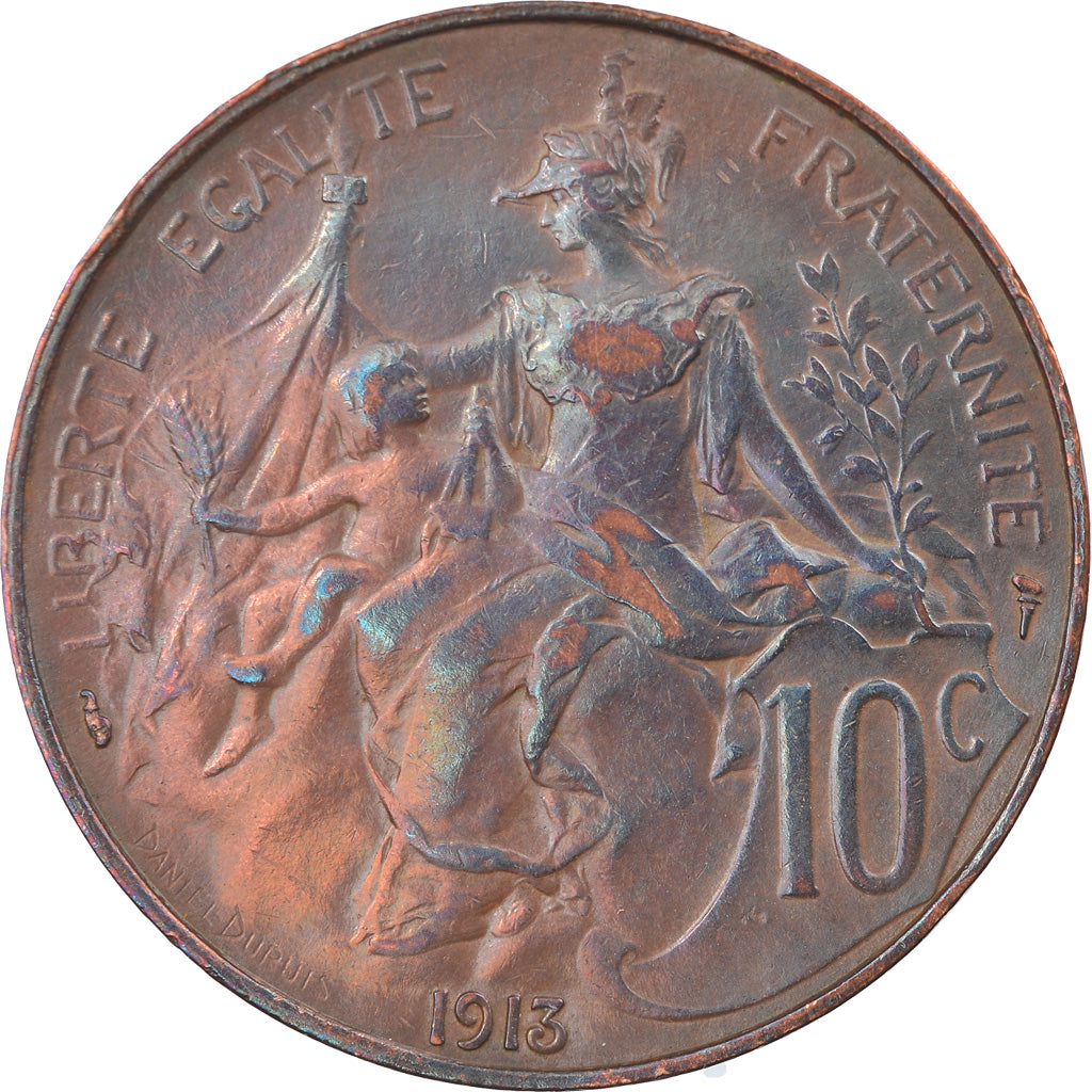 Coin, France, Dupuis, 10 Centimes, 1913, Paris, EF(40-45), Bronze, KM:843, Le