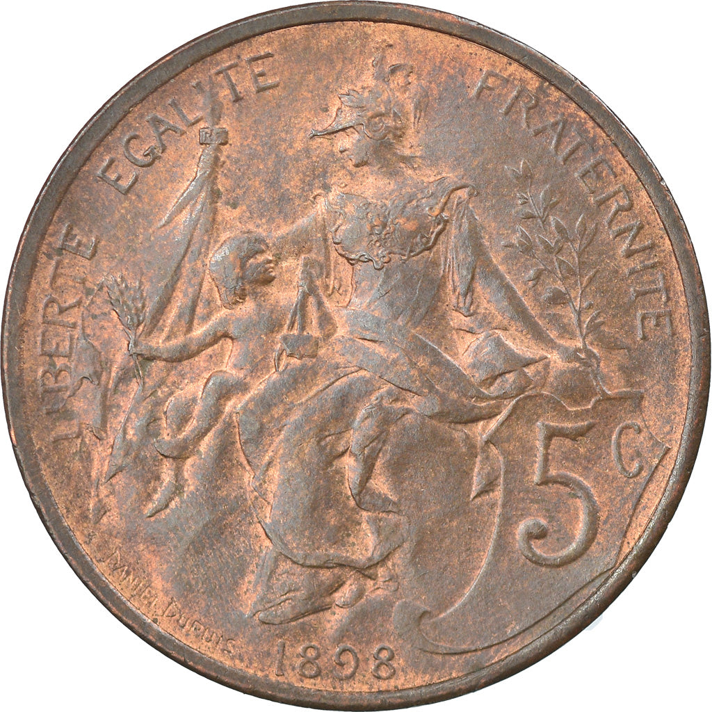 Coin, France, Dupuis, 5 Centimes, 1898, Paris, EF(40-45), Bronze, KM:842