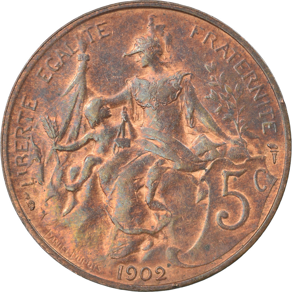 Coin, France, Dupuis, 5 Centimes, 1902, Paris, EF(40-45), Bronze, KM:842