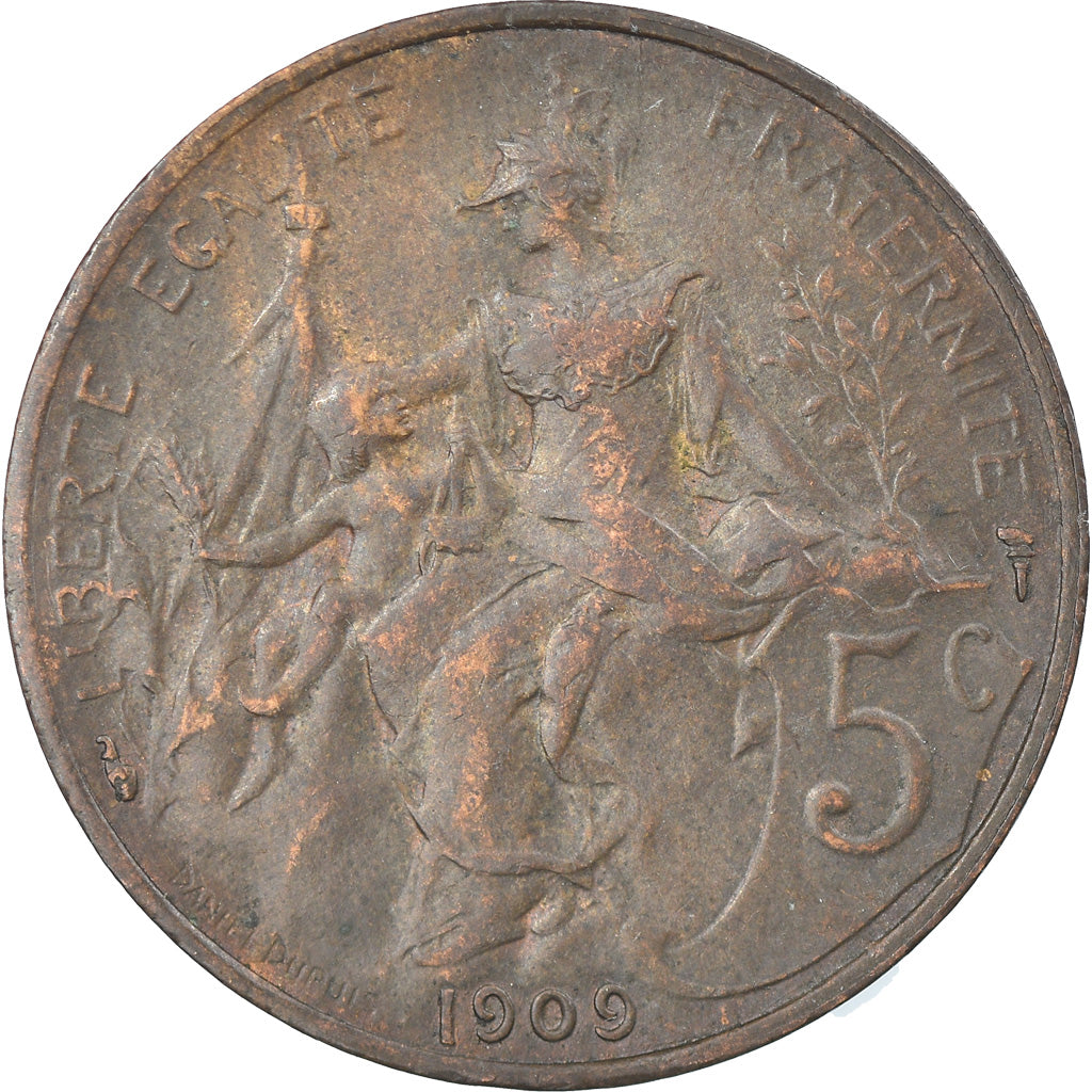 Coin, France, Dupuis, 5 Centimes, 1909, Paris, EF(40-45), Bronze, KM:842