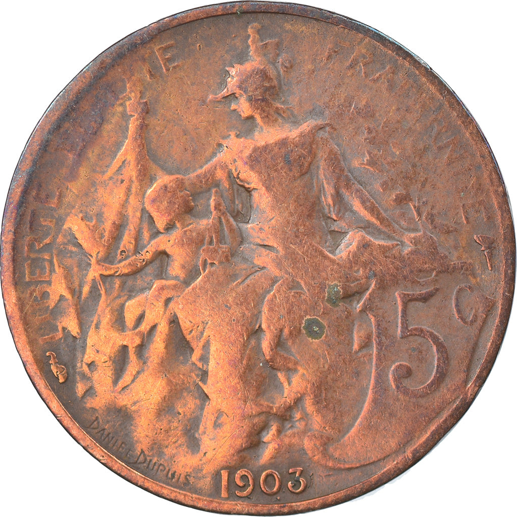 Monnaie, France, Dupuis, 5 Centimes, 1903, Paris, TB, Bronze, Gadoury:165