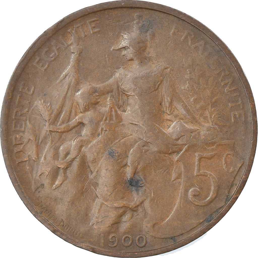 Coin, France, Dupuis, 5 Centimes, 1900, Paris, VF(20-25), Bronze, KM:842