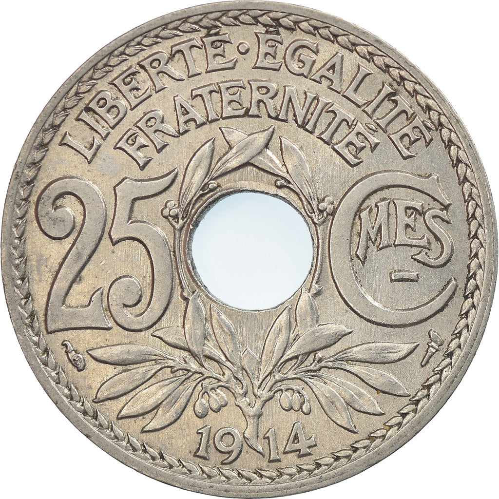 Coin, France, Lindauer, 25 Centimes, 1914, EF(40-45), Nickel, KM:867
