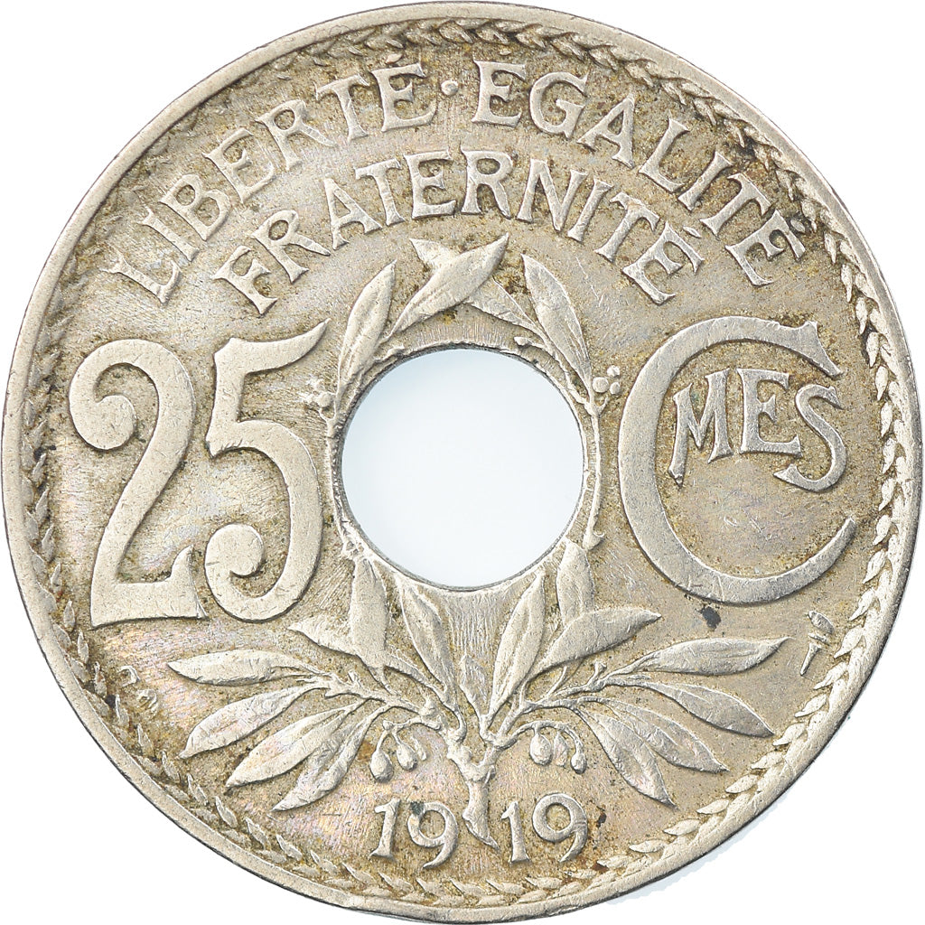 Monnaie, France, Lindauer, 25 Centimes, 1919, TTB, Copper-nickel, KM:867a