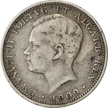 PORTUGAL, 200 Reis, 1909, Paris, KM #549, VF(20-25), Silver, 4.86