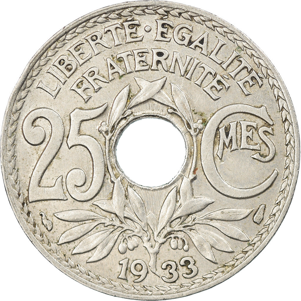 Monnaie, France, Lindauer, 25 Centimes, 1933, Paris, TTB, Copper-nickel
