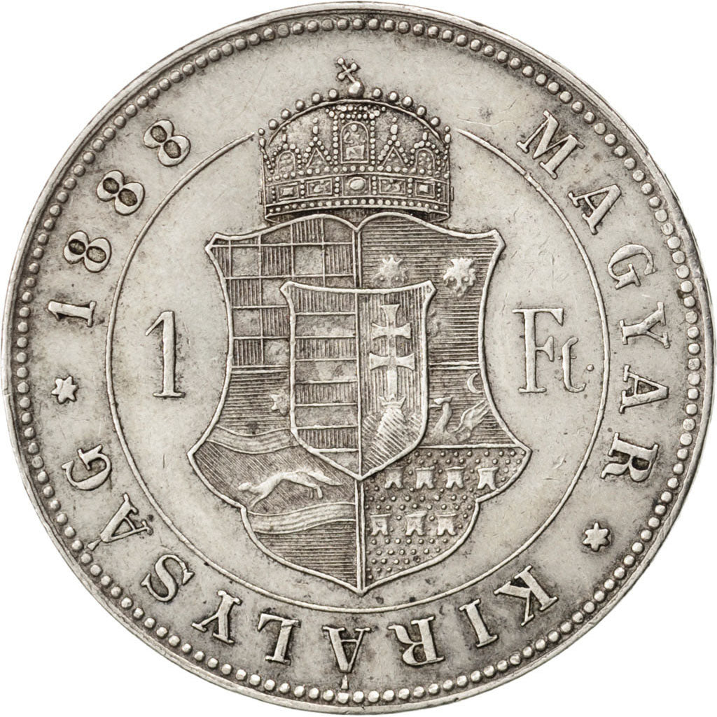 HUNGARY, Forint, 1888, Kremnitz, KM #469, AU(55-58), Silver, 12.31