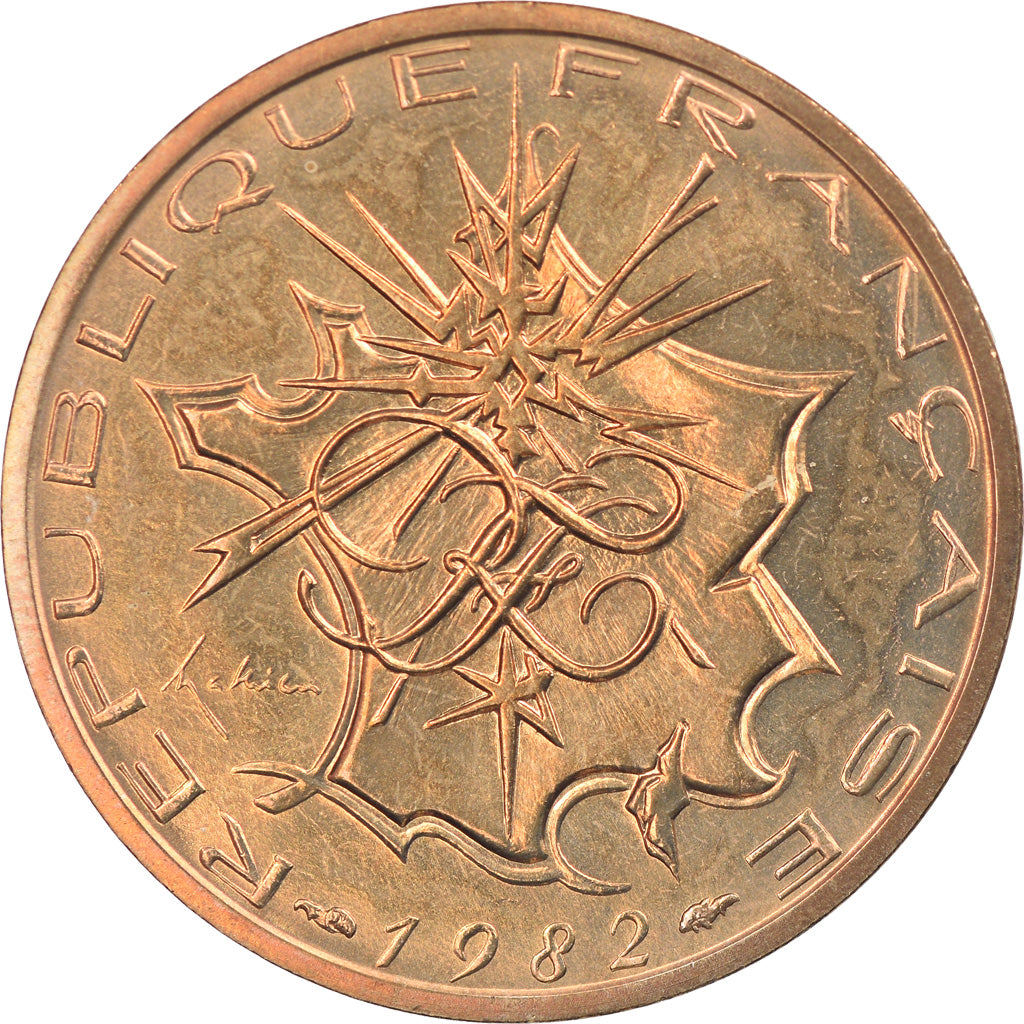 Coin, France, Mathieu, 10 Francs, 1982, Paris, FDC, MS(65-70), Nickel-brass