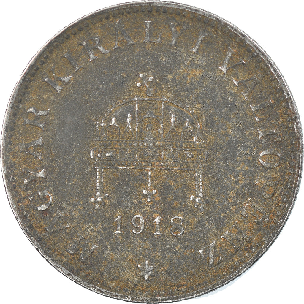 Moneda, Hungría, 20 Fillér, 1918, BC+, Hierro, KM:498