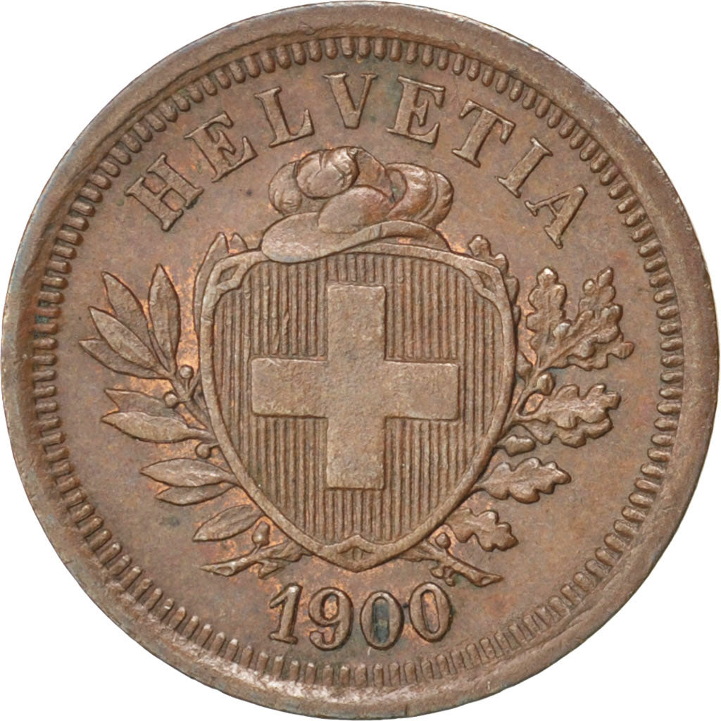 Coin, Switzerland, Rappen, 1900, AU(55-58), Bronze, KM:3.1
