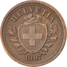 SWITZERLAND, Rappen, 1907, Bern, KM #3.2, EF(40-45), Bronze, 16, 1.50