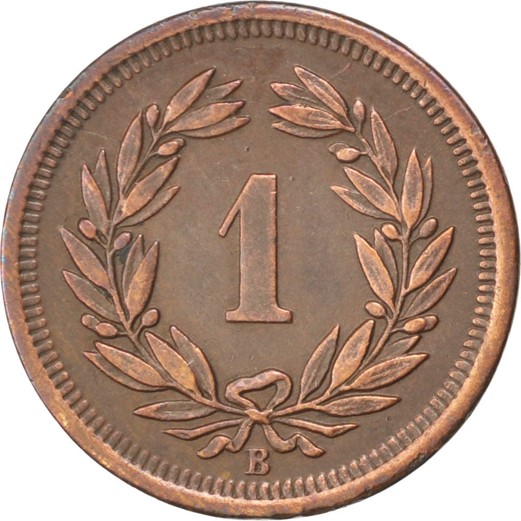 SWITZERLAND, Rappen, 1907, Bern, KM #3.2, EF(40-45), Bronze, 16, 1.50