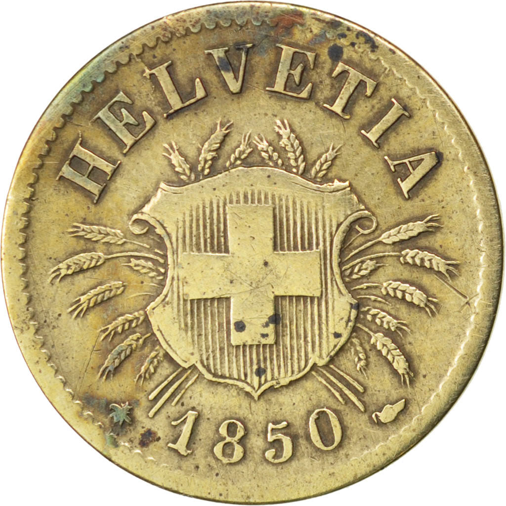 Moneta, Svizzera, 5 Rappen, 1850, MB, Biglione, KM:5