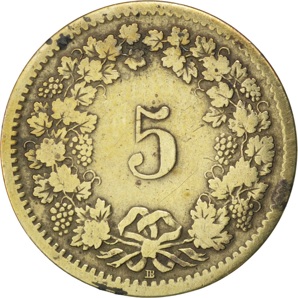 Moneta, Svizzera, 5 Rappen, 1850, MB, Biglione, KM:5