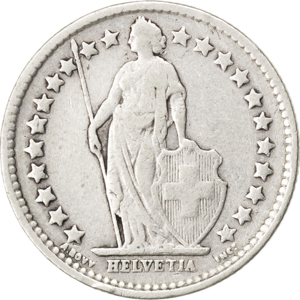 Moneta, Svizzera, 1/2 Franc, 1909, MB, Argento, KM:23