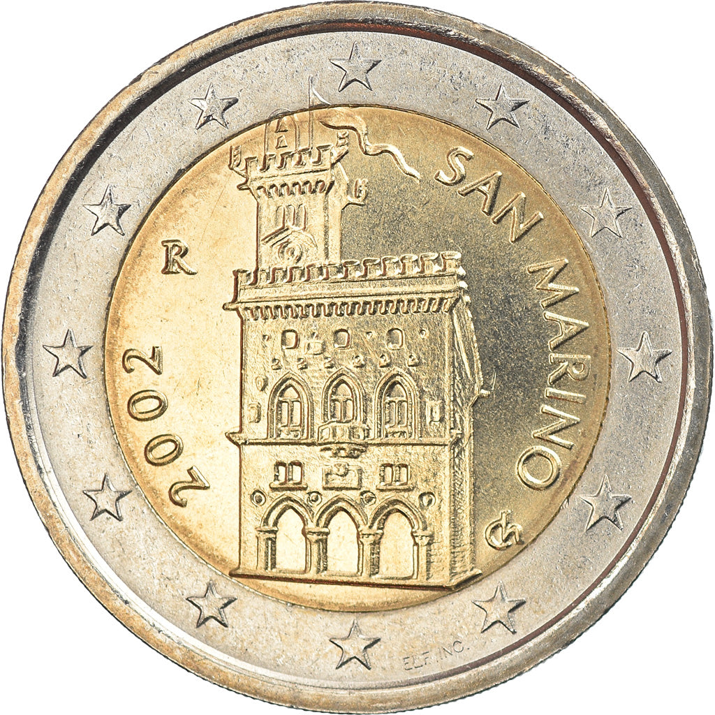 San Marino, 2 Euro, 2002, MS(65-70), Bi-Metallic, KM:447