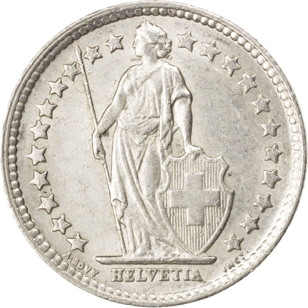 Coin, Switzerland, 1/2 Franc, 1943, AU(55-58), Silver, KM:23