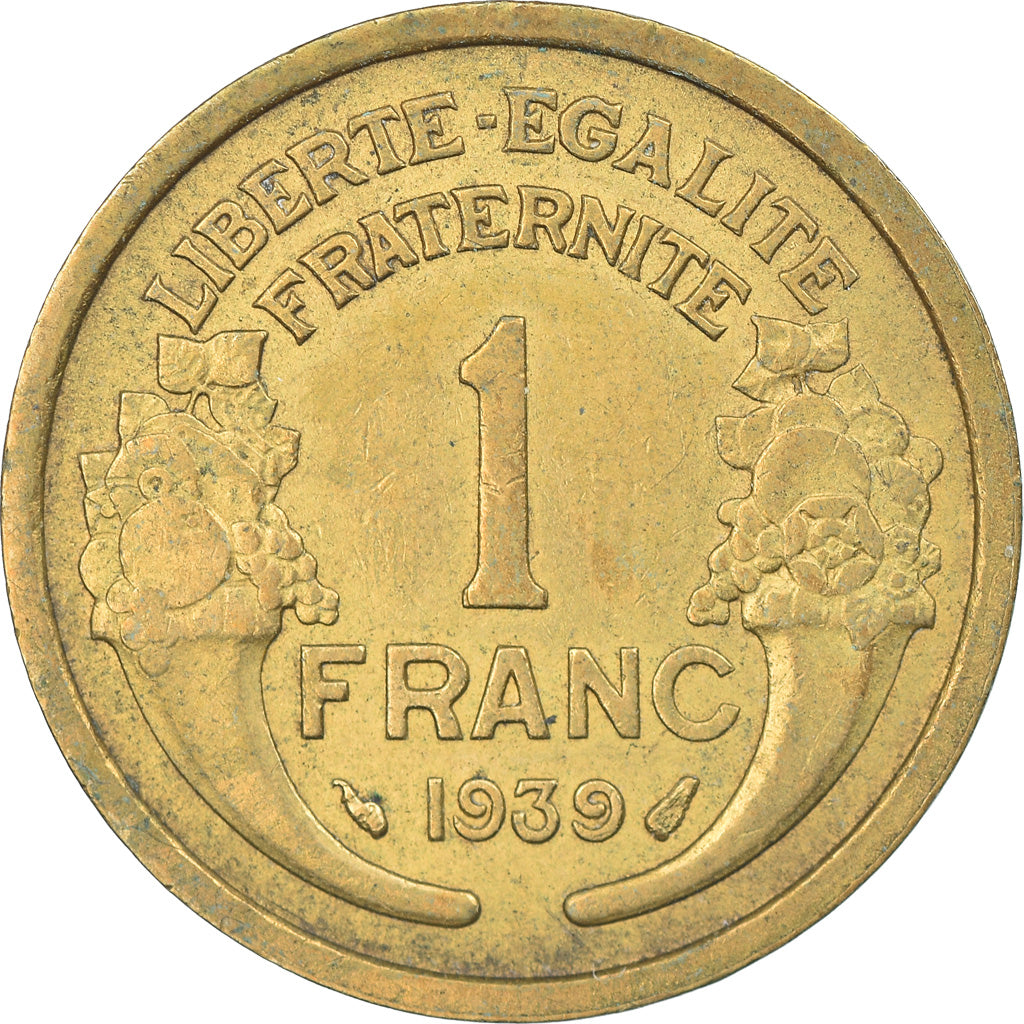 France, Morlon, Franc, 1939, Paris, EF(40-45), Aluminum-Bronze, KM:885